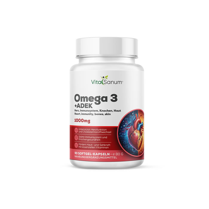 VitaSanum® - Omega 3 + ADEK 1000 mg 90 Kapseln VitaSanum® - Omega 3 + ADEK 1000 mg 90 Kapseln