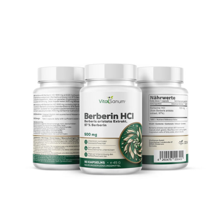VitaSanum® - Berberin HCL (Hydrochlorid) 500 mg 90 Kapseln