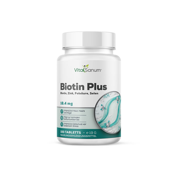VitaSanum®- Biotin Plus + Zink + Folsäure + Selen 100 Tabletten VitaSanum®- Biotin Plus + Zink + Folsäure + Selen 100 Tabletten