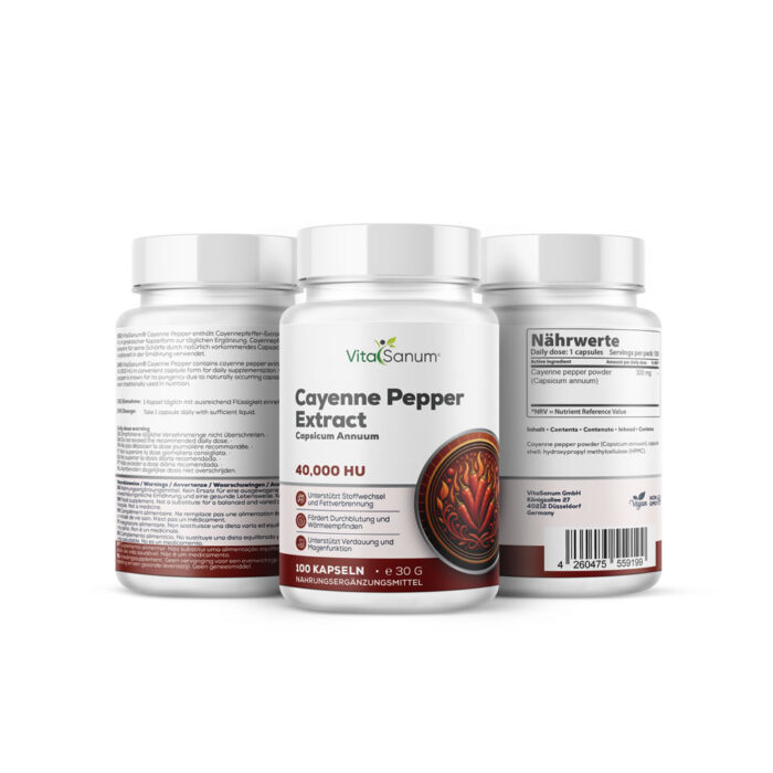 VitaSanum®- Cayennepfeffer (Capsicum annuum) 40 000 HU 300 mg 100 Kapseln