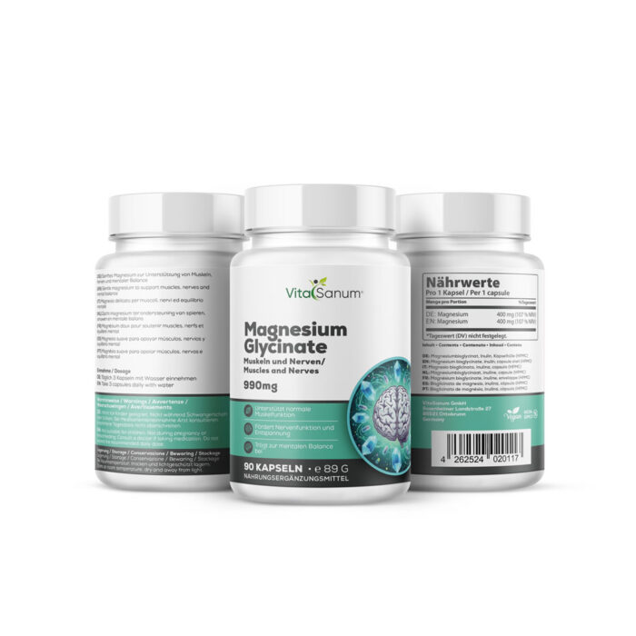 VitaSanum® Magnesium Glycinate – Sanft & hoch bioverfügbar (90 Kapseln)