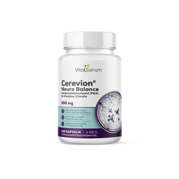 VitaSanum® Cerevion® Neuro Balance – Citicolin · PEA · B-Vitamine VitaSanum® Cerevion® Neuro Balance – Citicolin · PEA · B-Vitamine