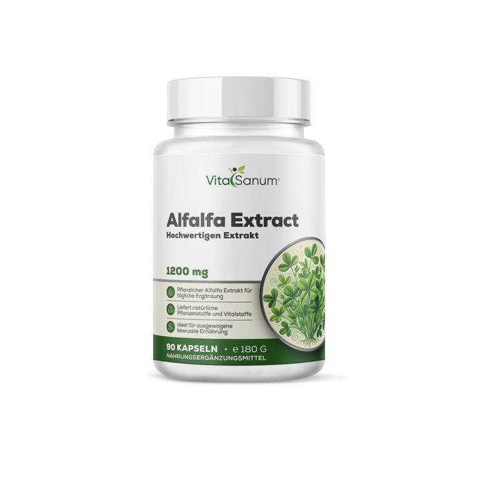 Vita Sanum_Alfalfa Extract_2 VitaSanum® – Alfalfa-Extrakt (Medicago sativa L.) – 500 mg – 90 Kapseln