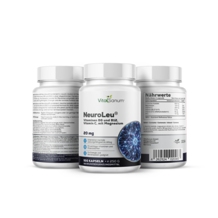 VitaSanum® NeuroLeu® – L-Leucin-Acetat – 600 mg Tagesportion – 500 vegane Kapseln