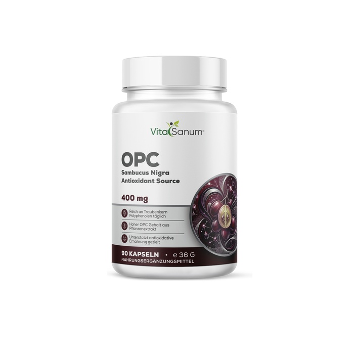 VitaSanum® – OPC Traubenkernextrakt (Vitis vinifera L.) – 400 mg – 90 vegane Kapseln VitaSanum® – OPC Traubenkernextrakt (Vitis vinifera L.) – 400 mg – 90 vegane Kapseln