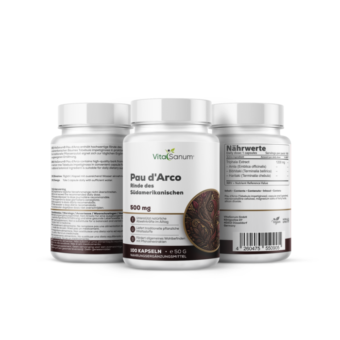 VitaSanum® – Pau d'Arco (Handroanthus impetiginosus syn. Tabebuia impetiginosa) – 500 mg