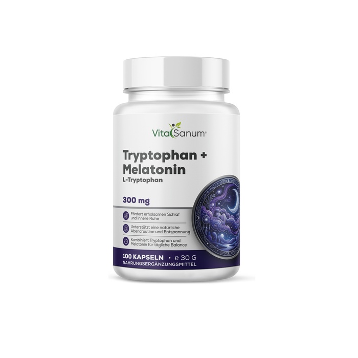 VitaSanum®- Tryptophan + Melatonin 300 mg 100 Kapseln VitaSanum®- Tryptophan + Melatonin 300 mg 100 Kapseln