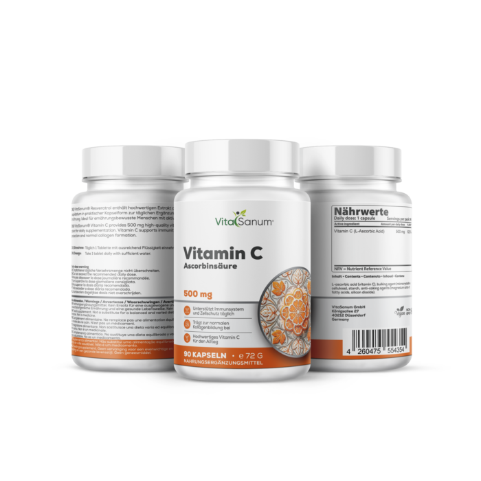 VitaSanum® – Vitamin C (L-Ascorbinsäure) – 500 mg – 90 Tabletten