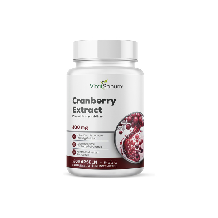 VitaSanum® - Cranberry (Vaccinium Macrocarpon) 300 mg 120 Kapseln VitaSanum® - Cranberry (Vaccinium Macrocarpon) 300 mg 120 Kapseln