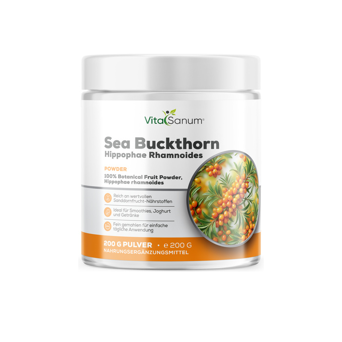 VitaSanum® Sanddorn (Hippophae rhamnoides) – 200 g Pulver VitaSanum® Sanddorn (Hippophae rhamnoides) – 200 g Pulver